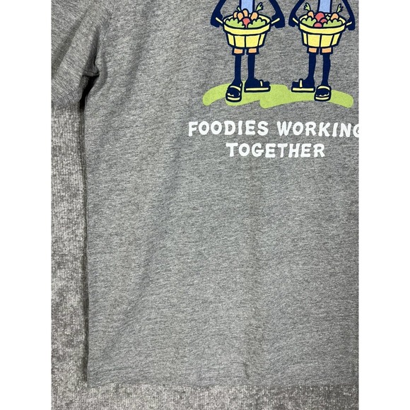 Life Is Good FOODIES WORKING TOGETHER Vintage Tee T-Shirt Mens Size Medium Gray‎ - Picture 8 of 14